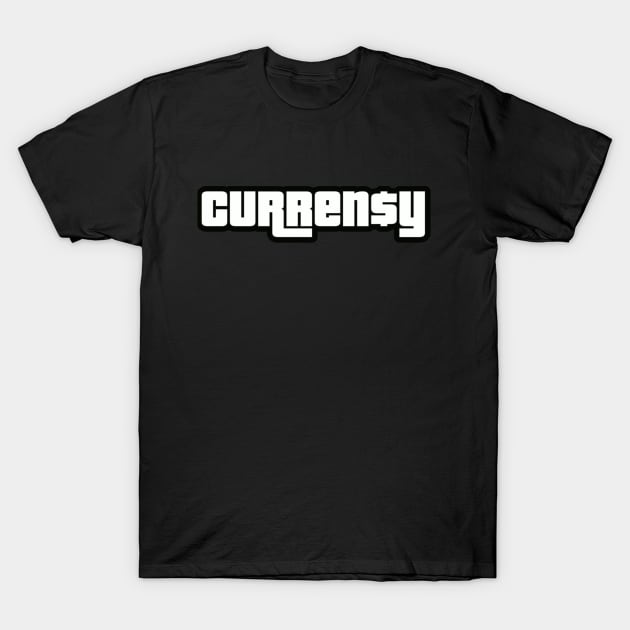 Curren$y (GTA Font) T-Shirt by tazannaophelia